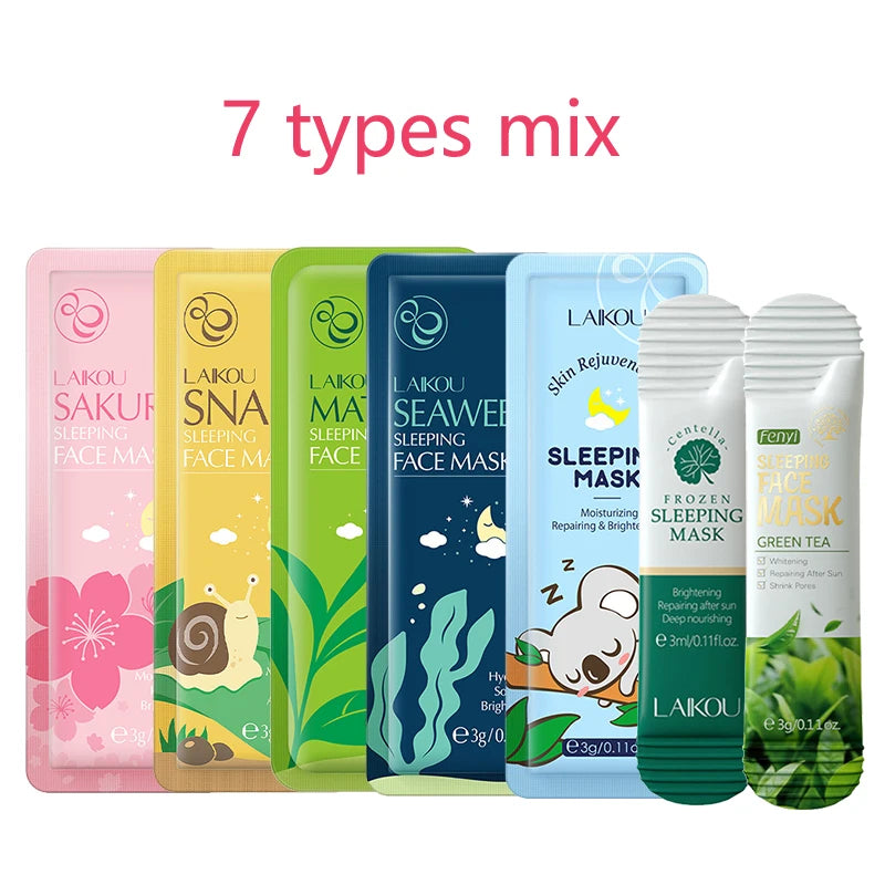 LAIKOU 7pcs Hydrating Sleeping Facial Mask