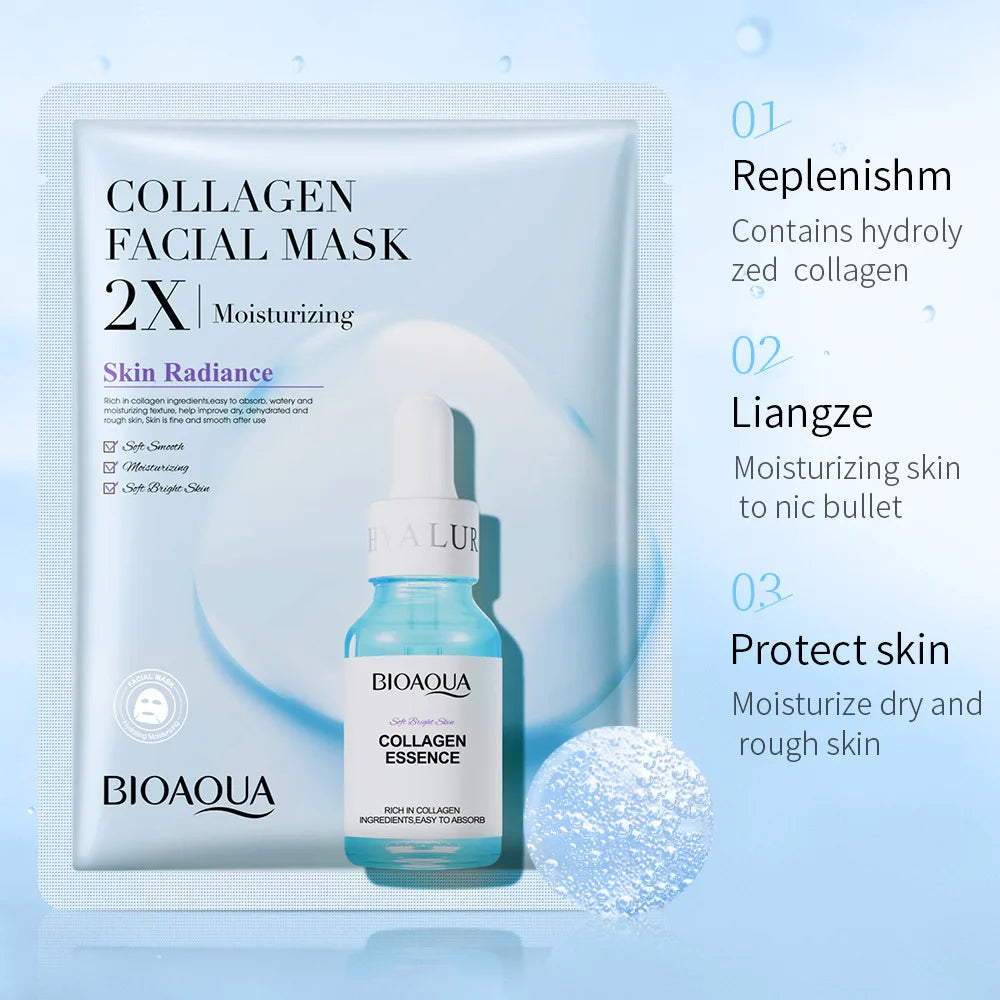BIOAQUA 20pcs Centella Collagen Face Mask