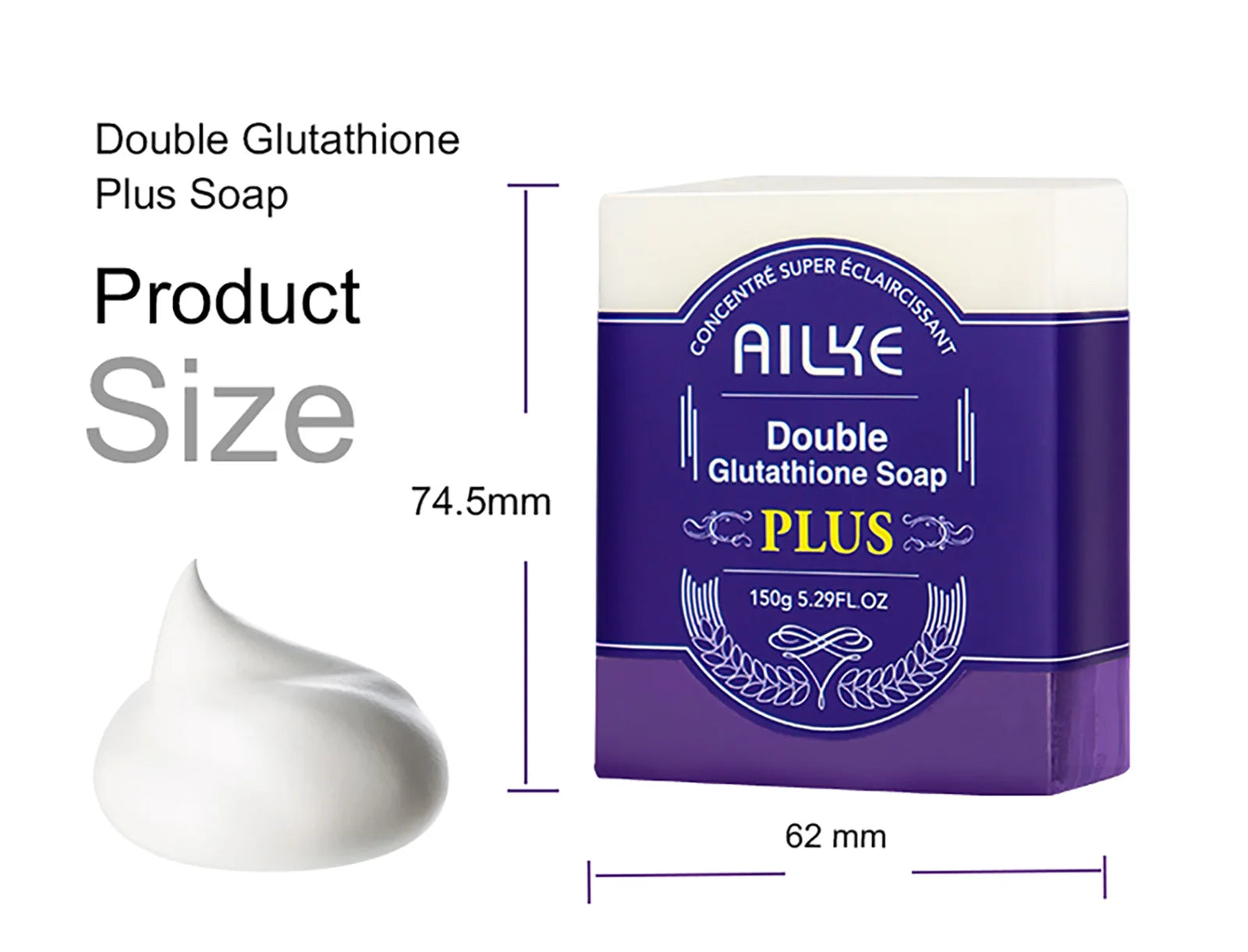 AILKE Lightning Soap Bar with Organic Glutathione & Lavender
