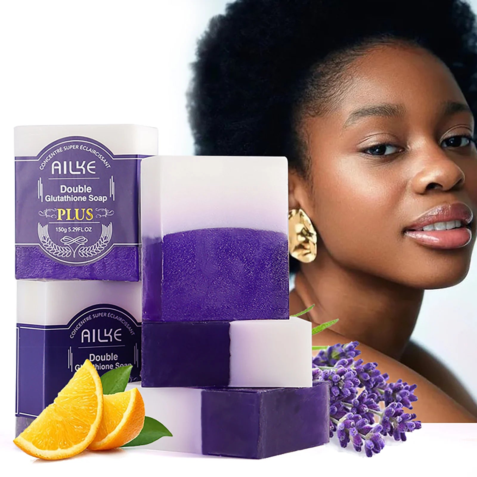 AILKE Lightning Soap Bar with Organic Glutathione & Lavender