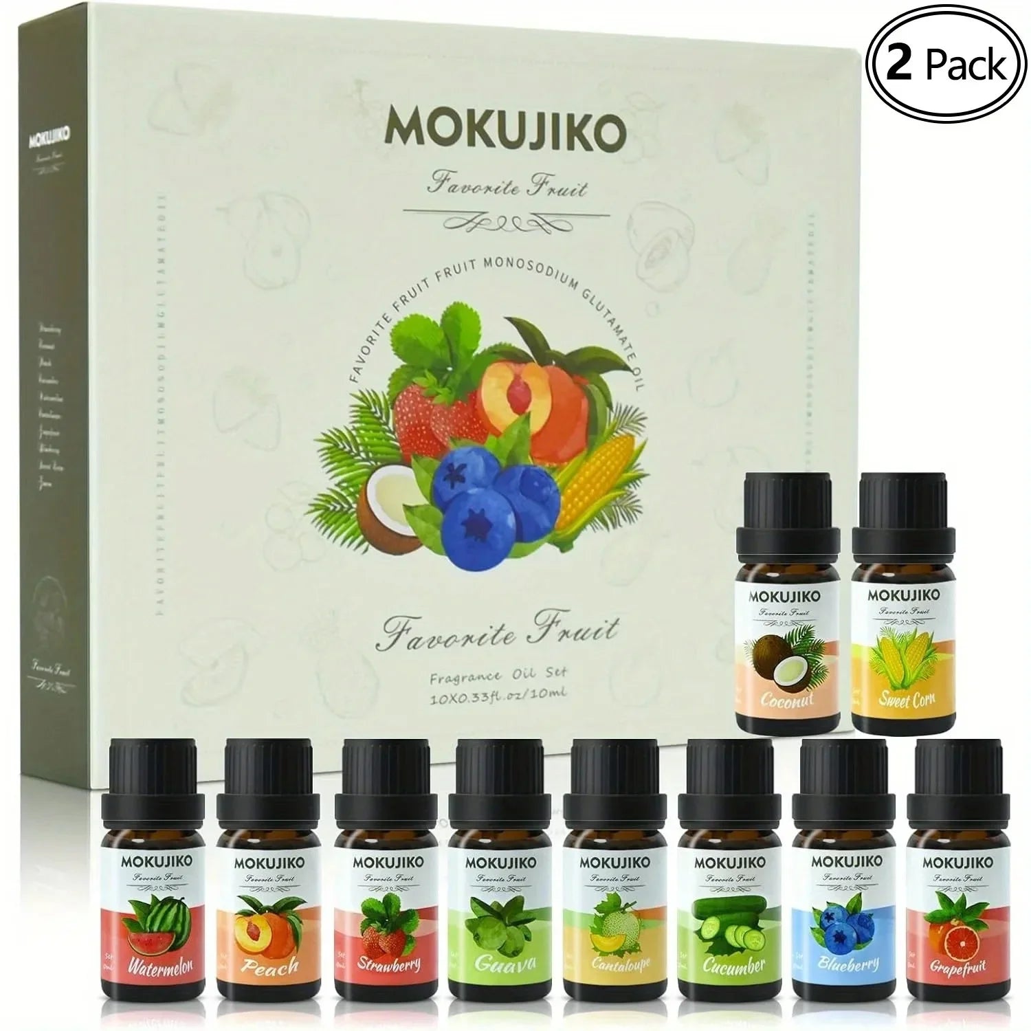 2 Pack Fruit Essential Oil Set, 10x10ml