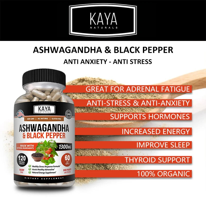 Organic Ashwagandha Root + Black Pepper