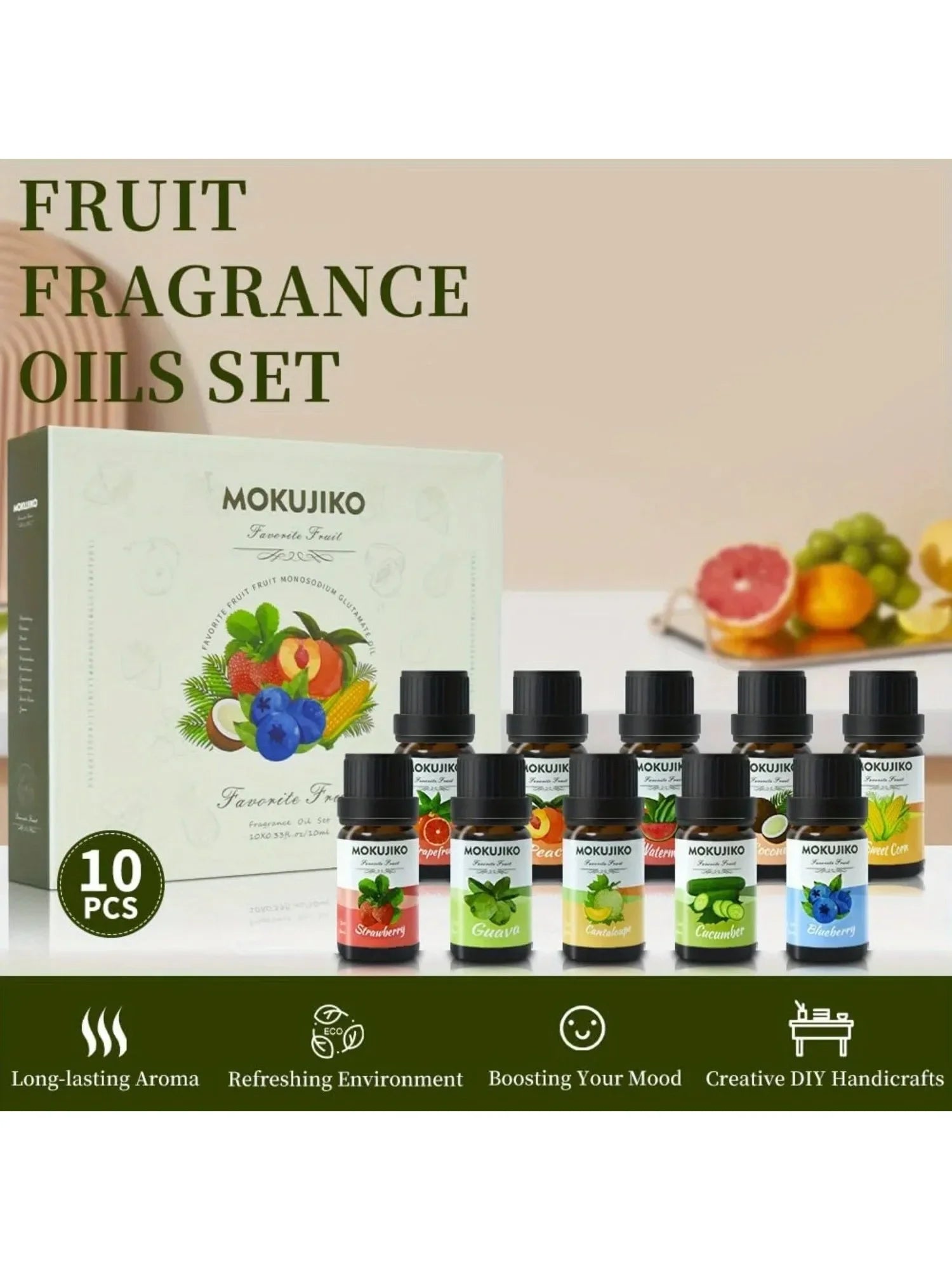 2 Pack Fruit Essential Oil Set, 10x10ml
