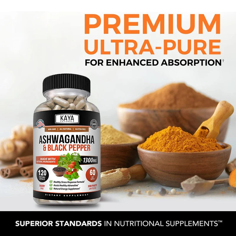 Organic Ashwagandha Root + Black Pepper
