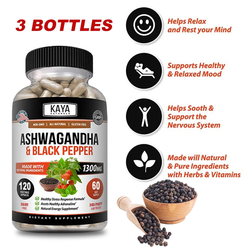 Organic Ashwagandha Root + Black Pepper