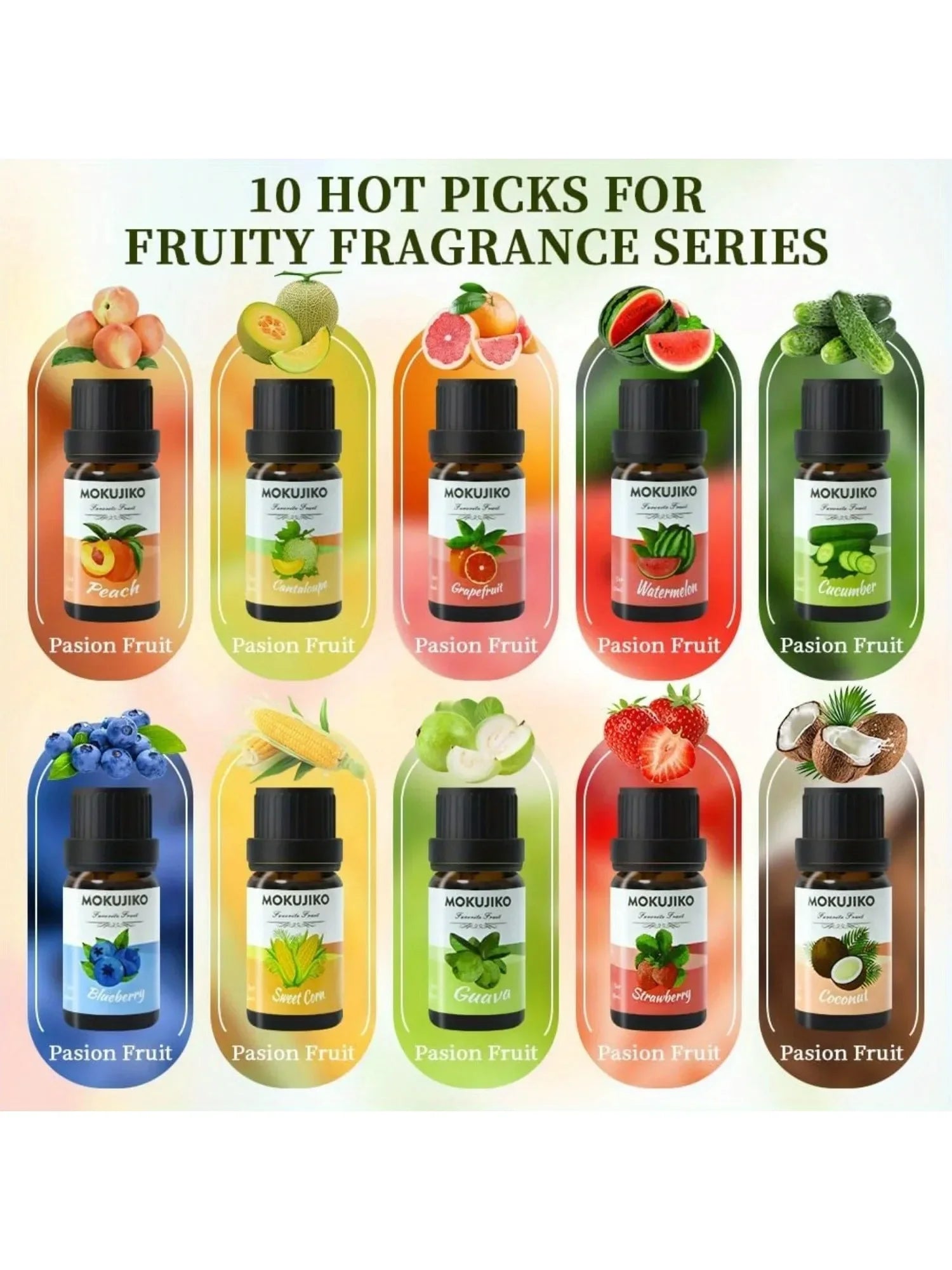 2 Pack Fruit Essential Oil Set, 10x10ml