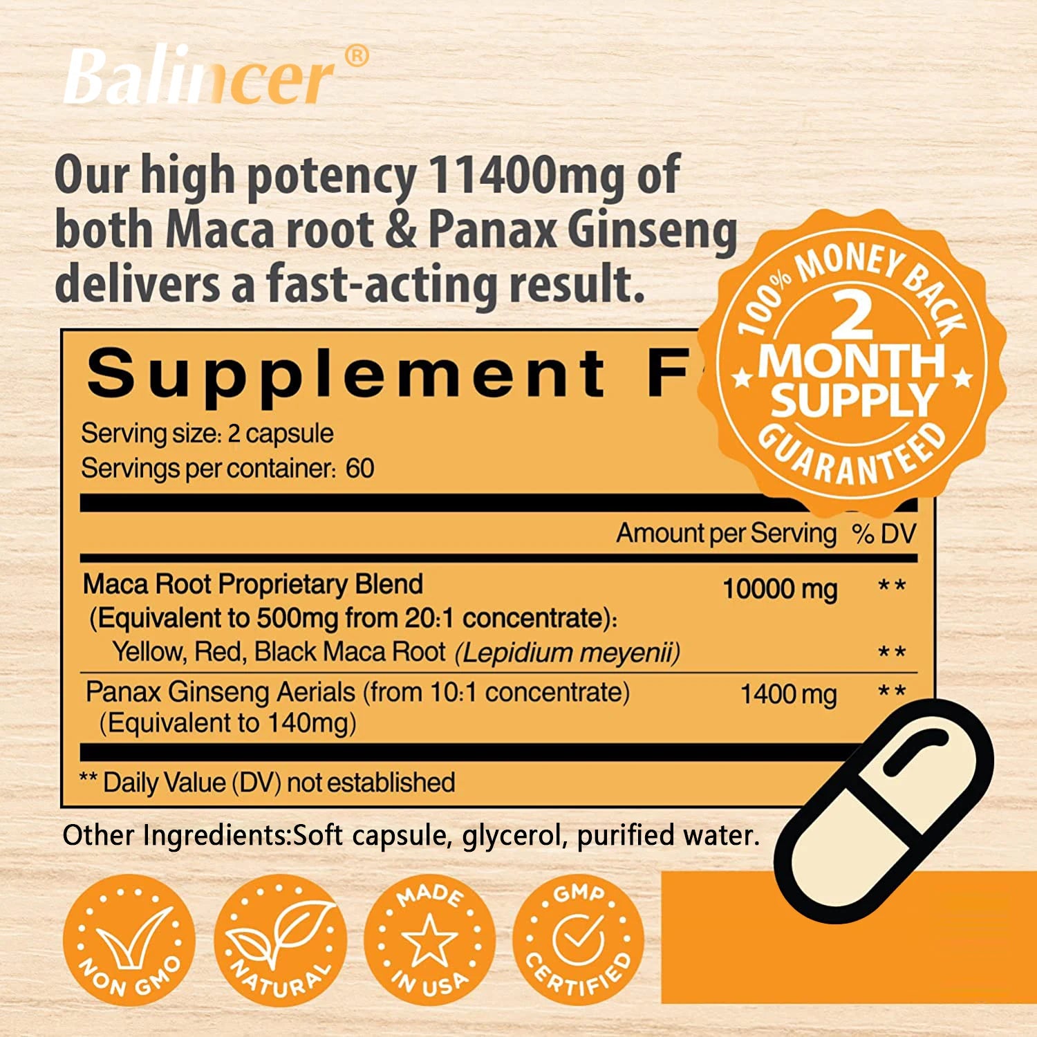 Natural Maca Root + Ginseng Extract