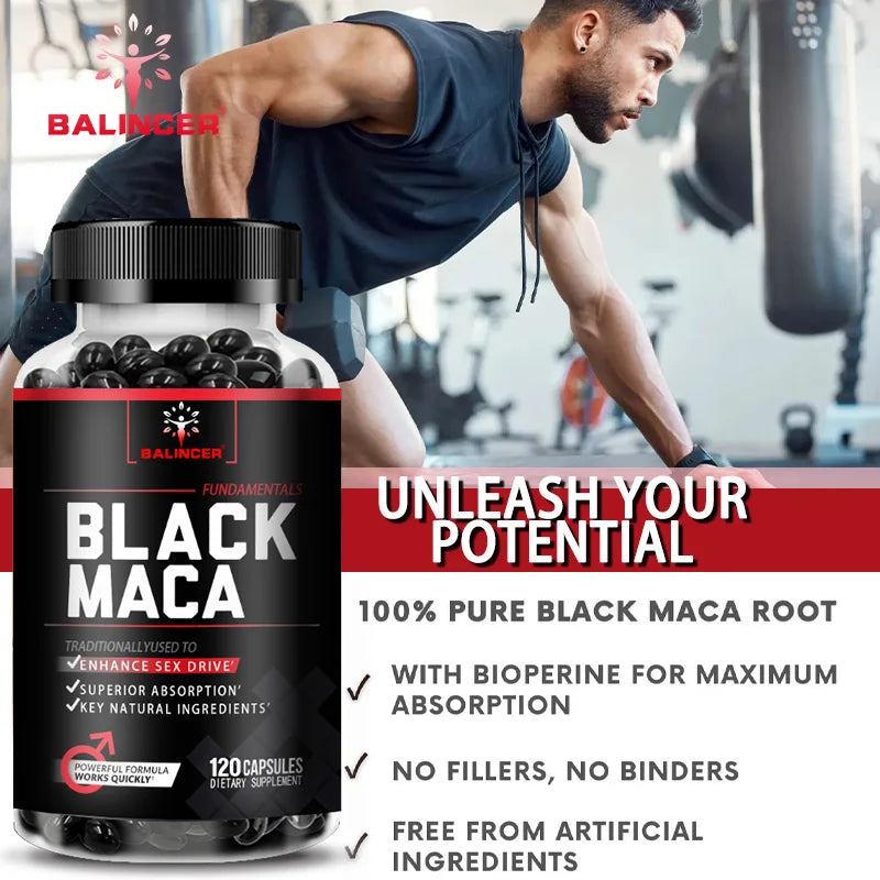 Balincer Organic Black Maca 1000mg with Black Pepper